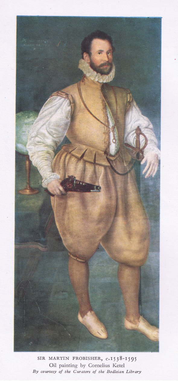 Sir Martin Frobisher (1538-1595), da British Adventure pubblicato da Collins, 1947 da Cornelis Ketel