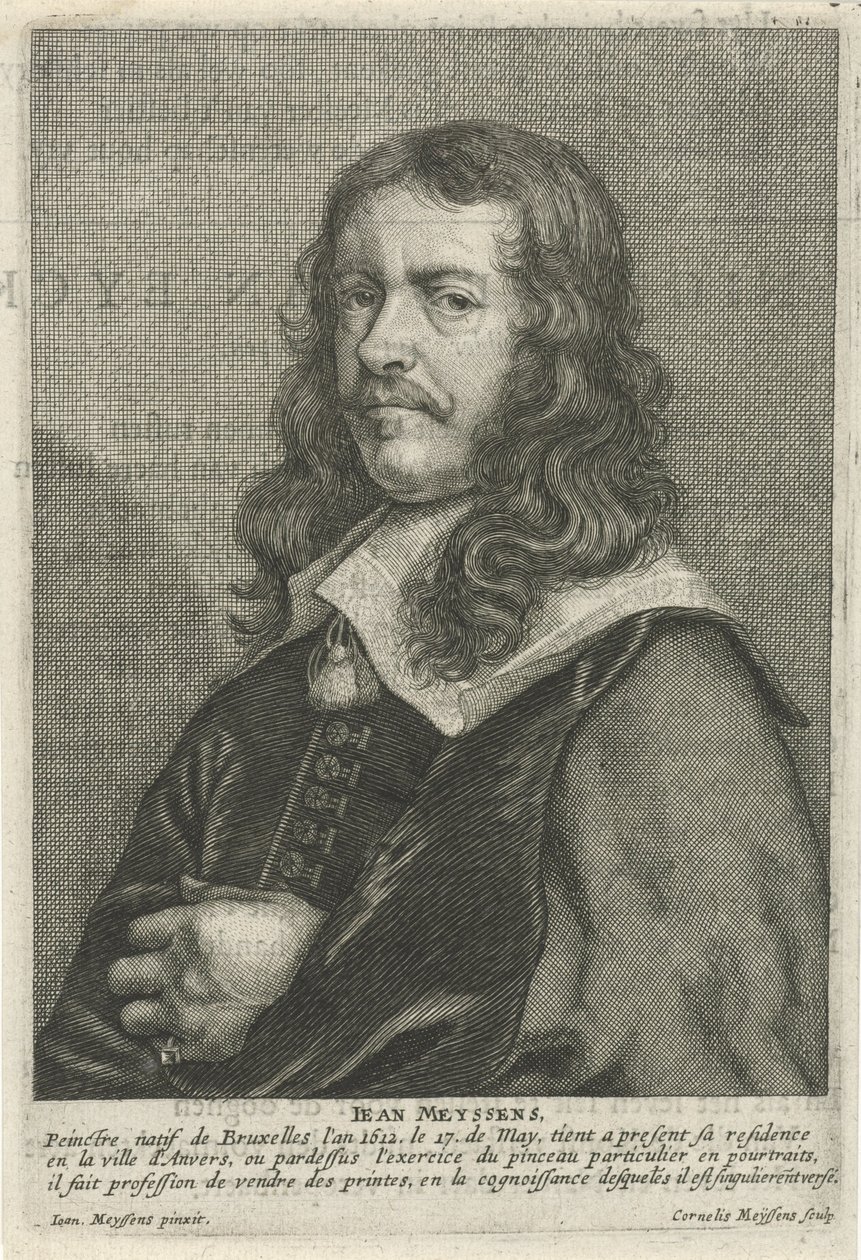 Incisione di Jan Meyssens dopo un autoritratto, di suo figlio Cornelis da Cornelis Meyssens