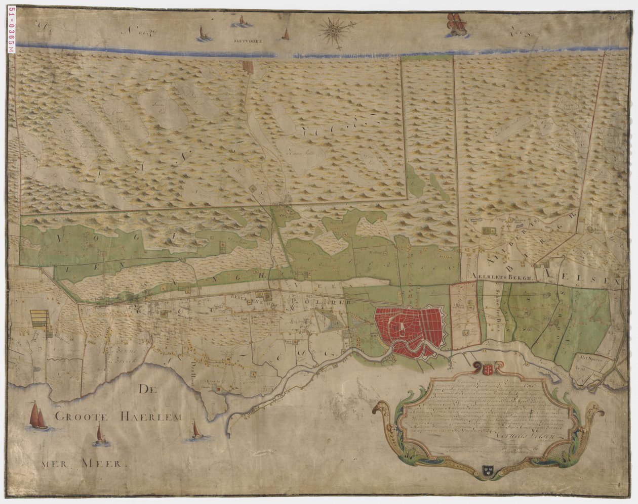 Mappa di Haarlem e dintorni da Cornelis Velsen