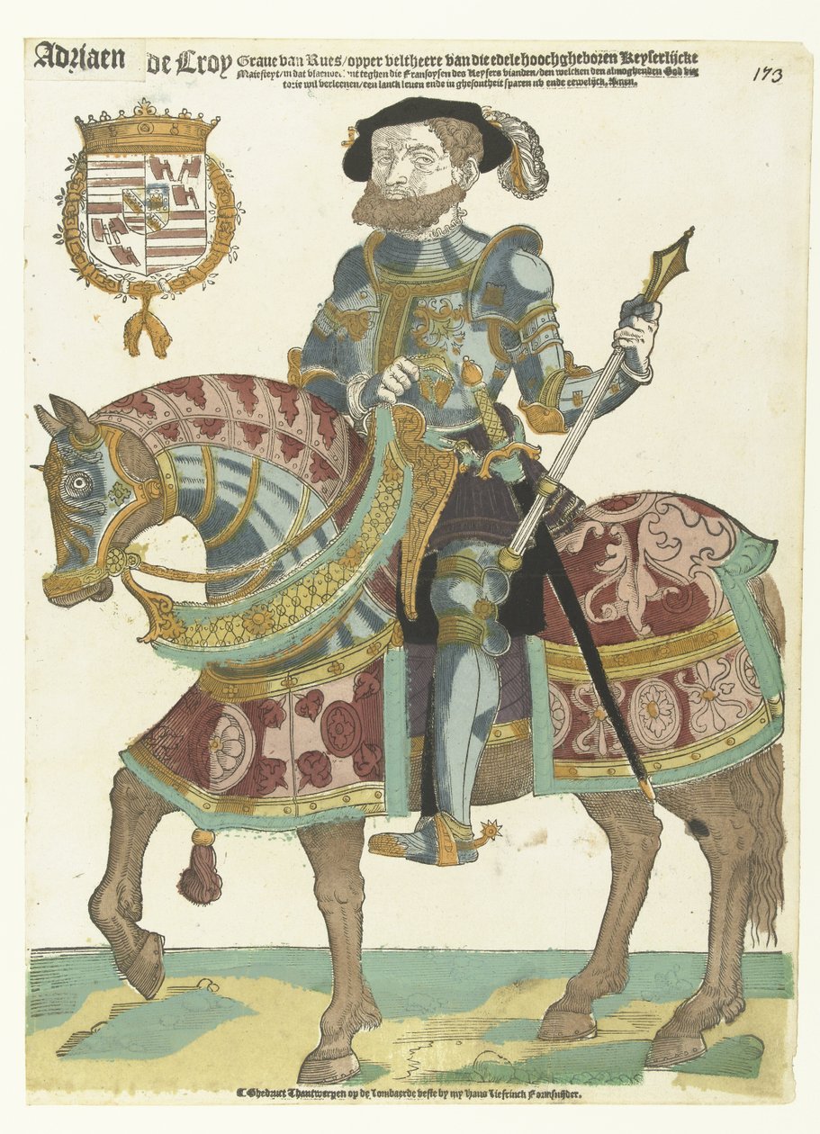 Ritratto di Adriaen de Croy a cavallo da Cornelis Anthonisz. (manner of)