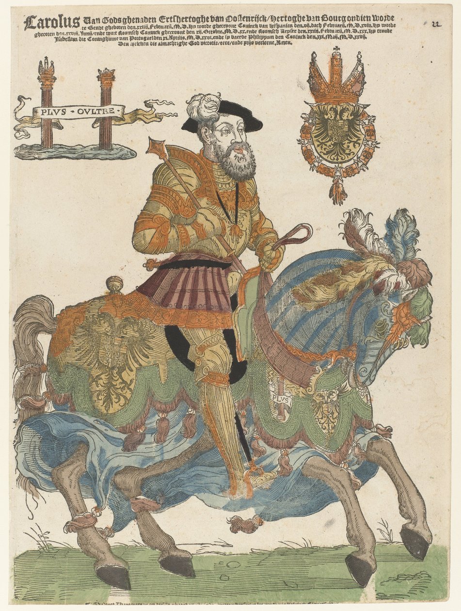 Ritratto di Carlo V a cavallo da Cornelis Anthonisz. (manner of)