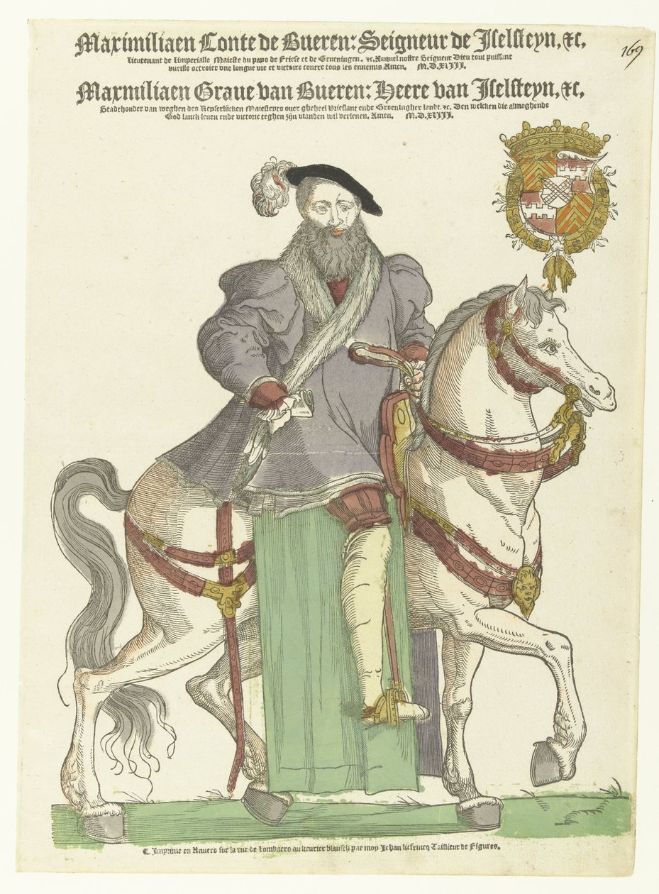 Ritratto di Massimiliano di Buren a cavallo da Cornelis Anthonisz. (manner of)