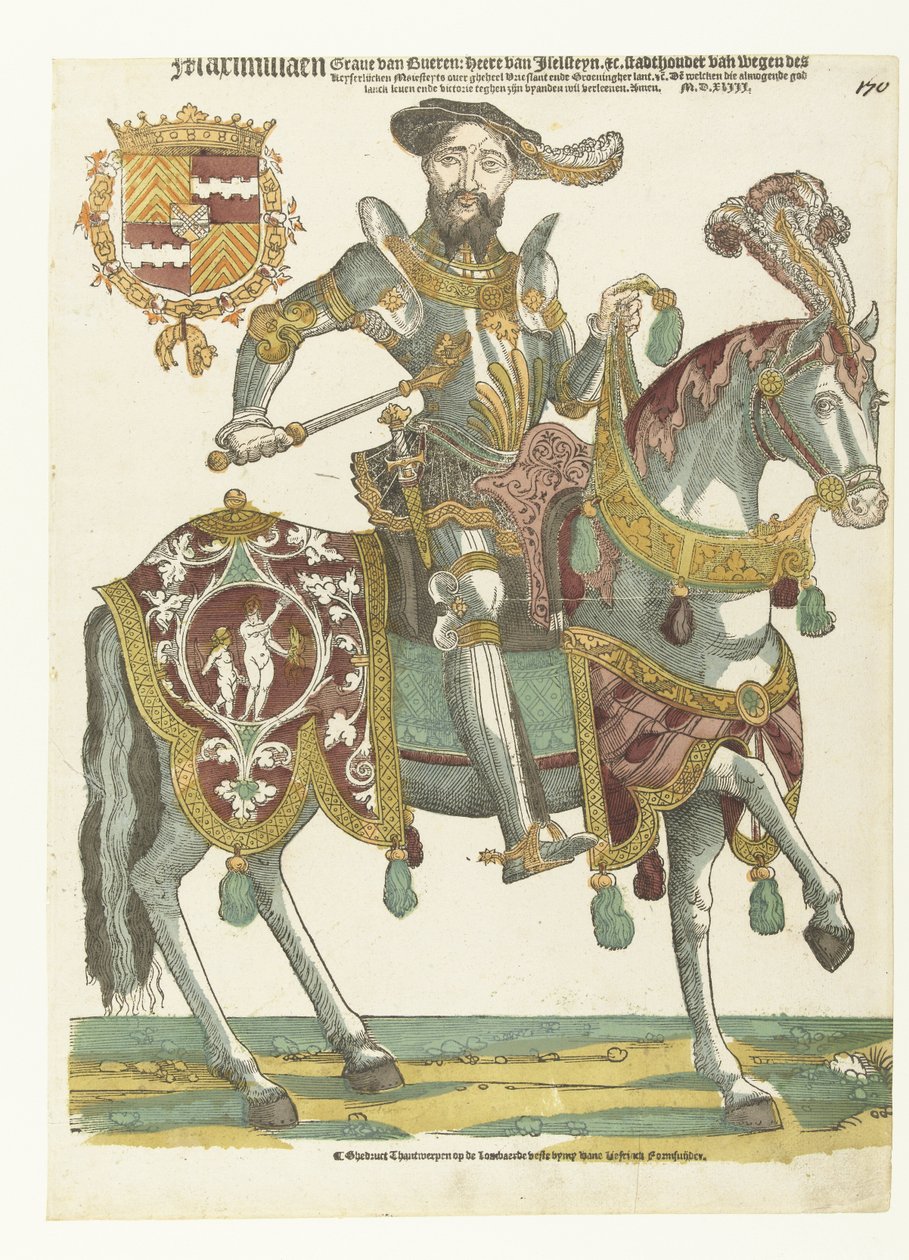 Ritratto di Maximiliaan van Buren a cavallo da Cornelis Anthonisz. (manner of)