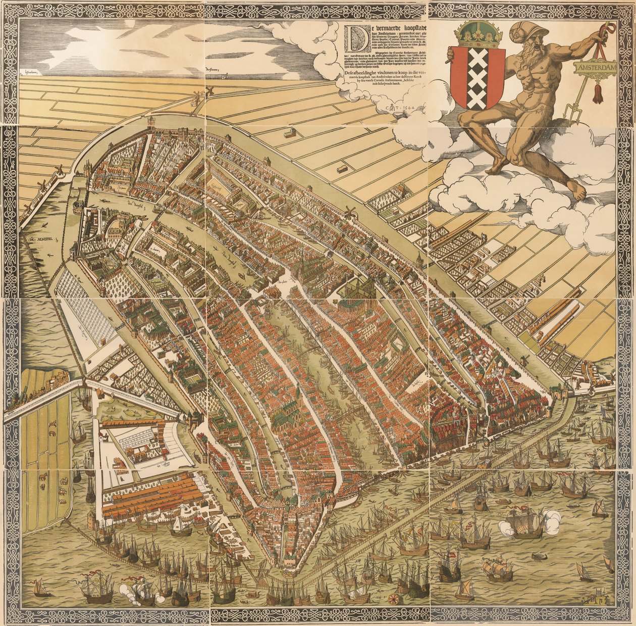 La Grande Mappa di Amsterdam nel 1544 di Kornelis Antoniszoon... appartenente alla quinta parte della storia di Amsterdam / di J. Ter Gouw, fotografata dopo l