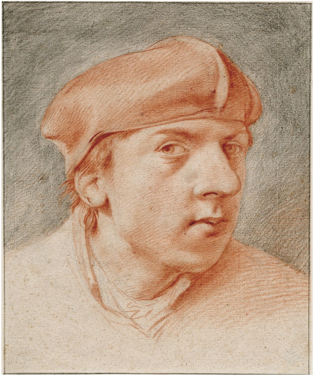""Autoritratto con berretto"" Sanguigna di Cornelis Pietersz Bega (1631/2-1664) Het Rembrandthuis, Amsterdam da Cornelis Pietersz Bega