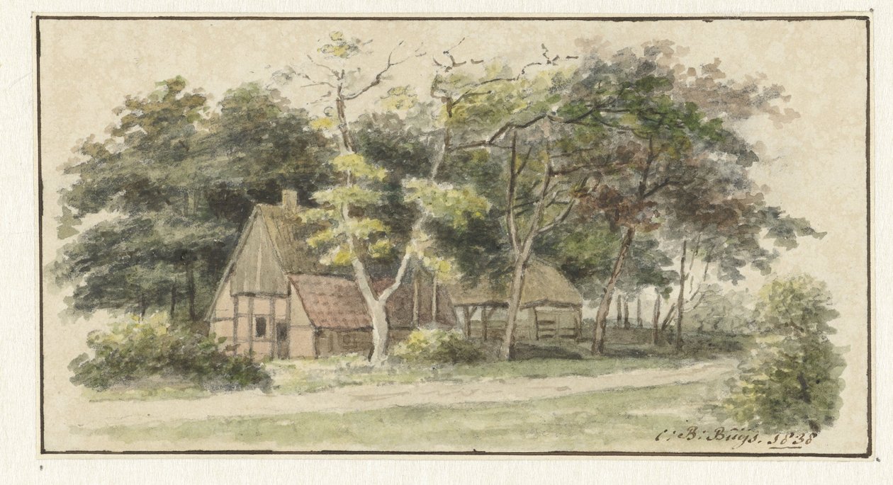 Fattoria tra gli alberi da Cornelis Bernardus Buijs