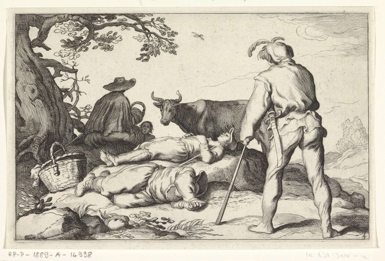 Veehoeders Vier pastorale scènes (titolo della serie) da Cornelis Bloemaert (II) (possibly)