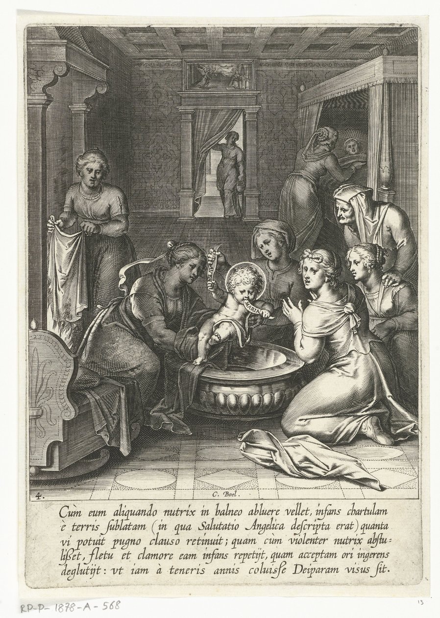 Tommaso mangia un foglio con Ave Maria, La vita di San Tommaso d