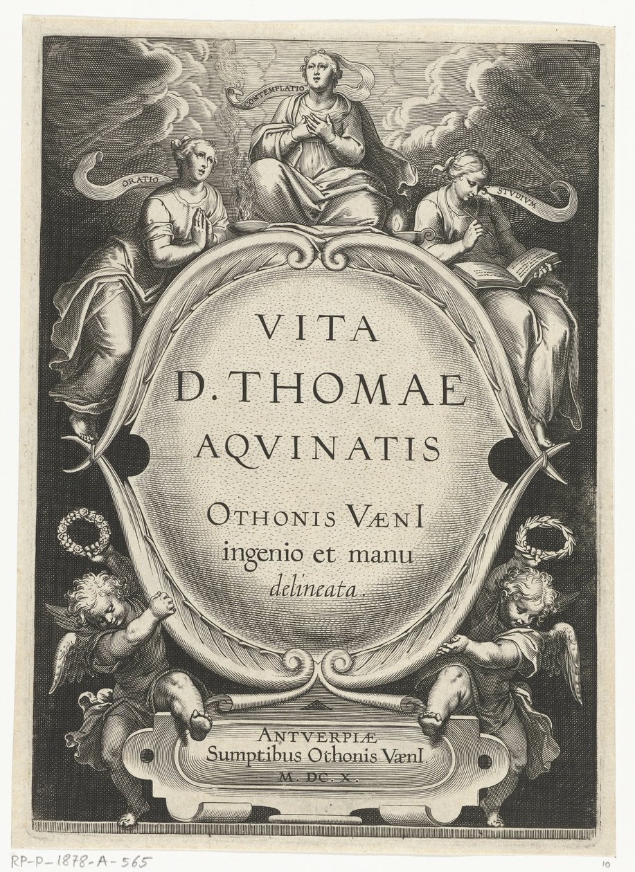 Frontespizio per: Otto van Veen, Vita D. Thomae Aqvinatis, Anversa, 1610 da Cornelis Boel