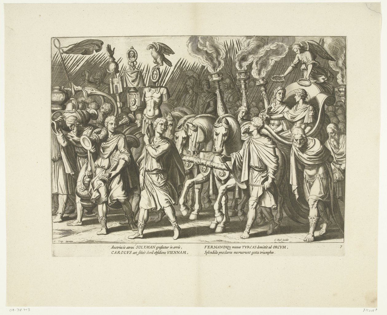 Carro trionfale di Carlo V e Ferdinando, dopo la liberazione di Vienna dai Turchi, ca. 1532, n. 7 Scènes de la vie de Charles V La vie de l