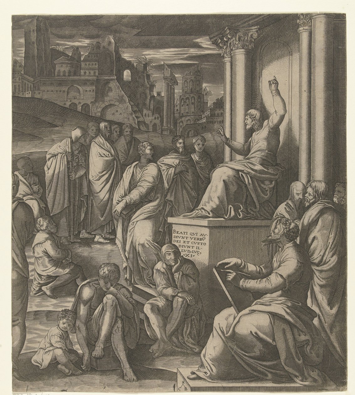 Cristo predica al popolo da Cornelis Bos (possibly)