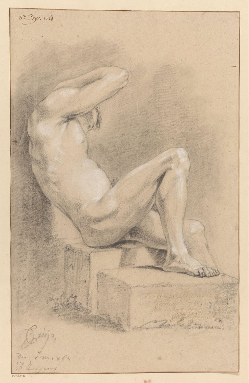 Nudo maschile seduto, visto di lato (3° premio 1767) da Cornelis Buys