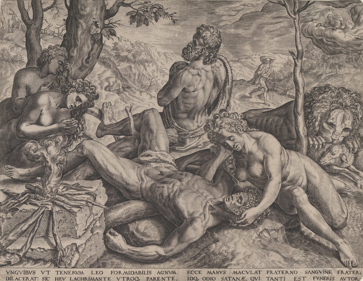 Adamo ed Eva lamentano la morte di Abele, 1564 da Cornelis Cort