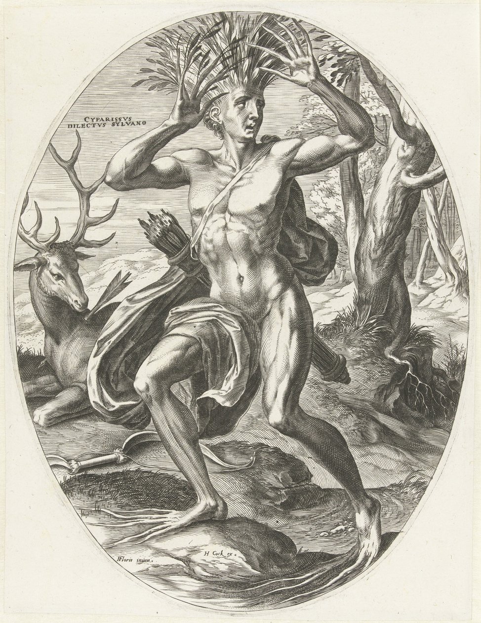 Ciparisso (Goden van de landbouw) da Cornelis Cort
