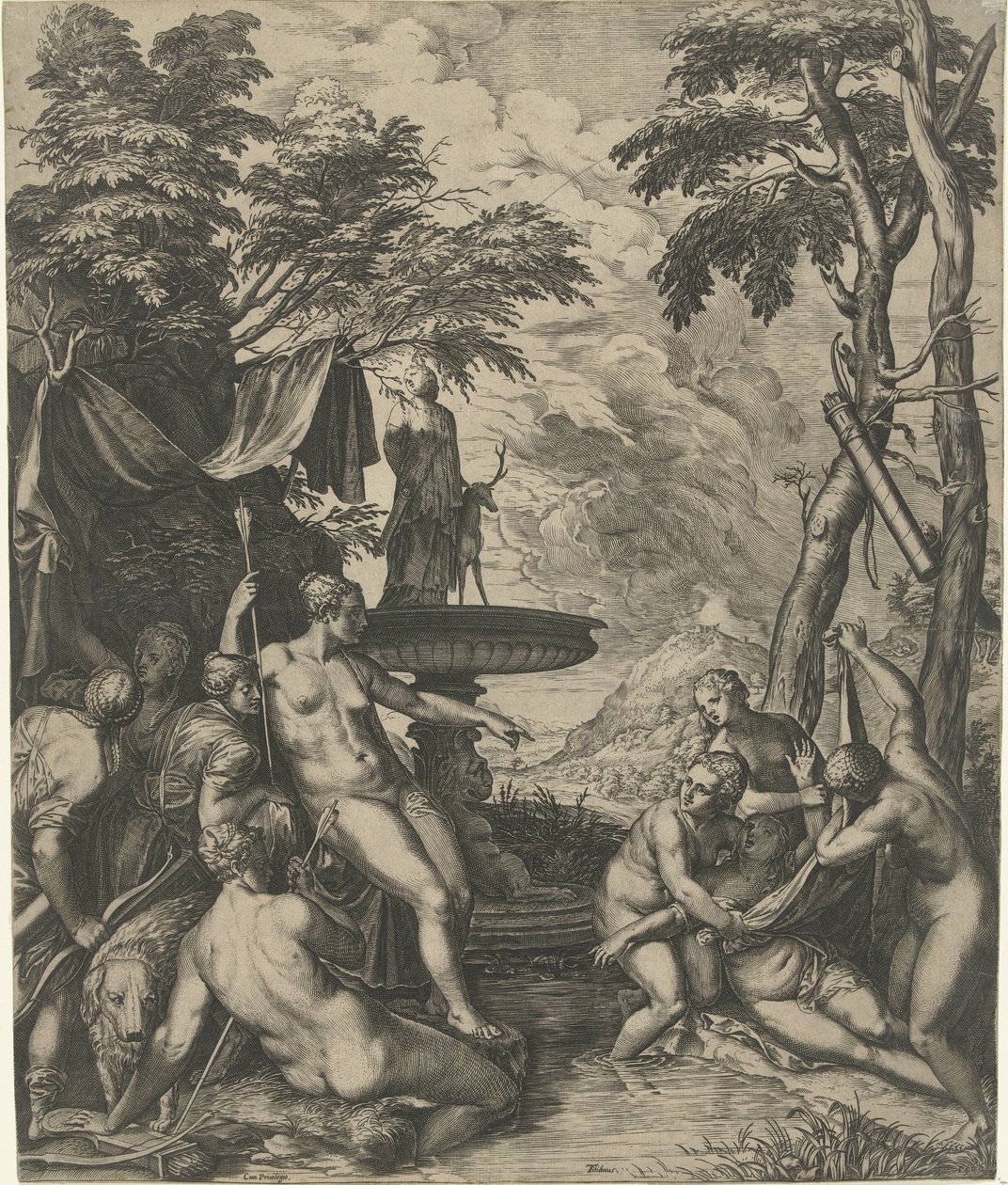 Diana scopre la gravidanza di Callisto da Cornelis Cort