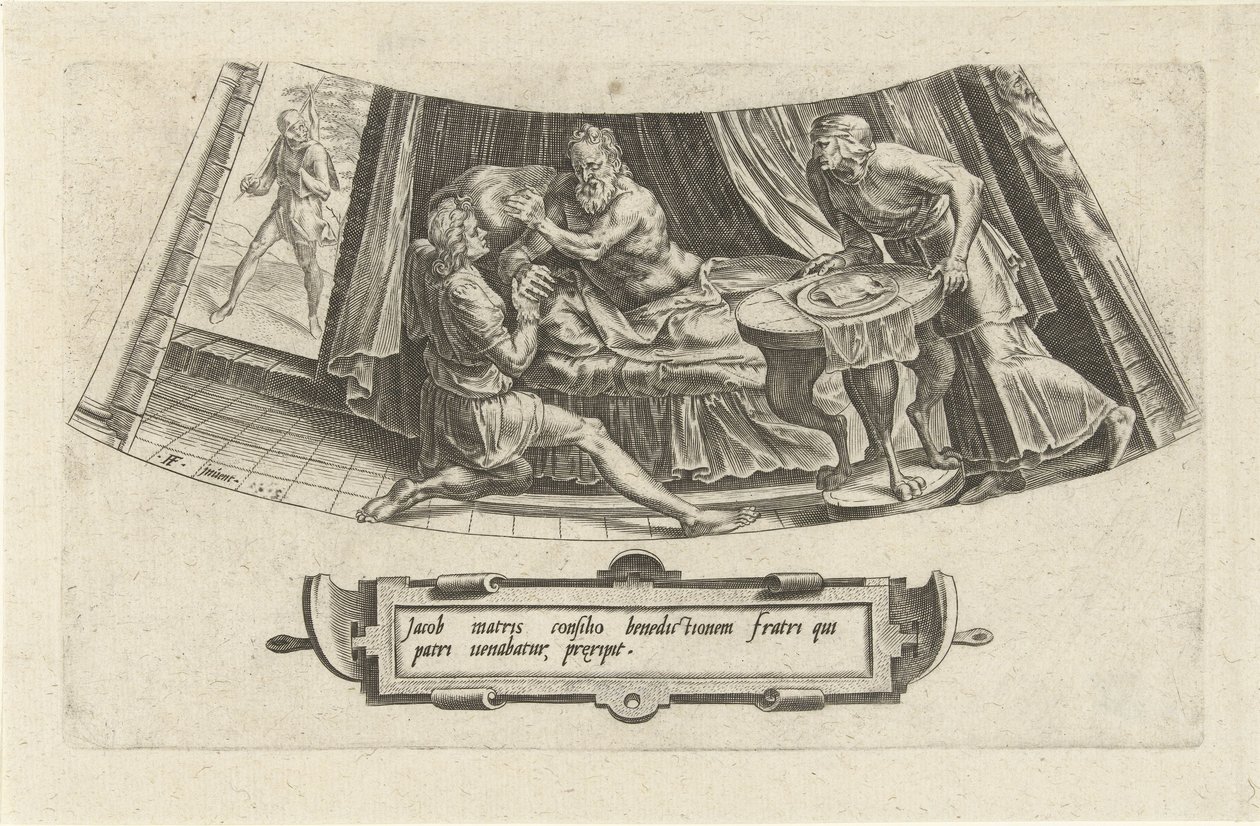 Giacobbe riceve la benedizione paterna di Isacco da Cornelis Cort