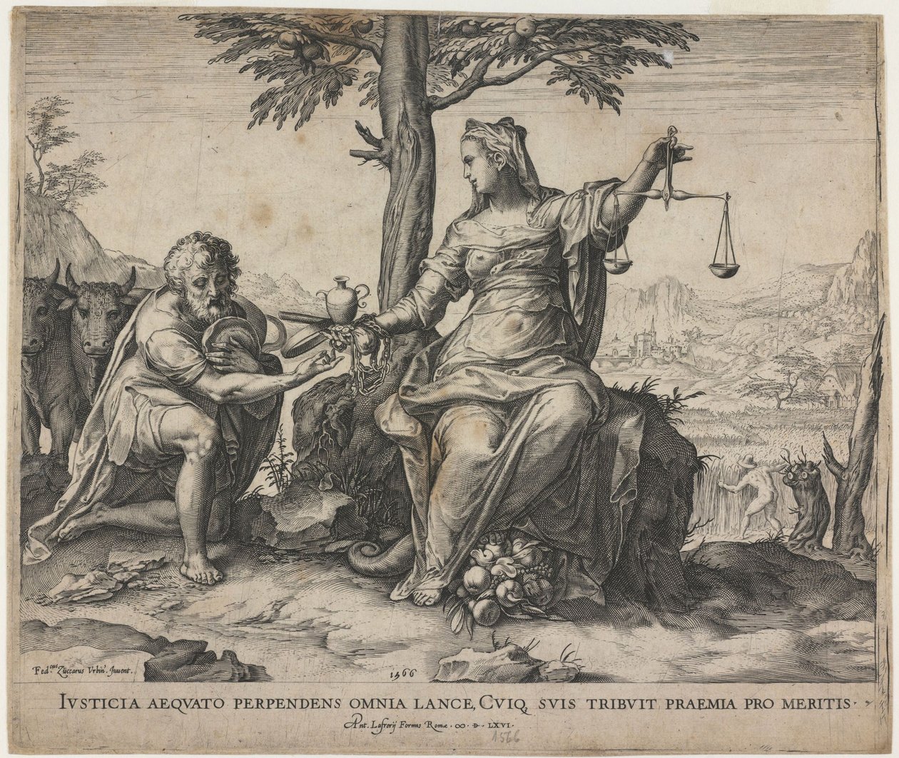 La giustizia premia il lavoro, 1566 da Cornelis Cort