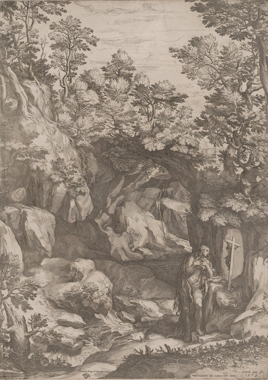 Maria Maddalena Penitente nel Deserto, 1573 da Cornelis Cort