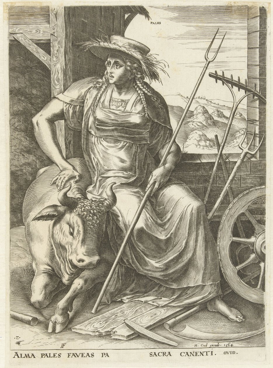 Pales Godinnen e nimfen da Cornelis Cort