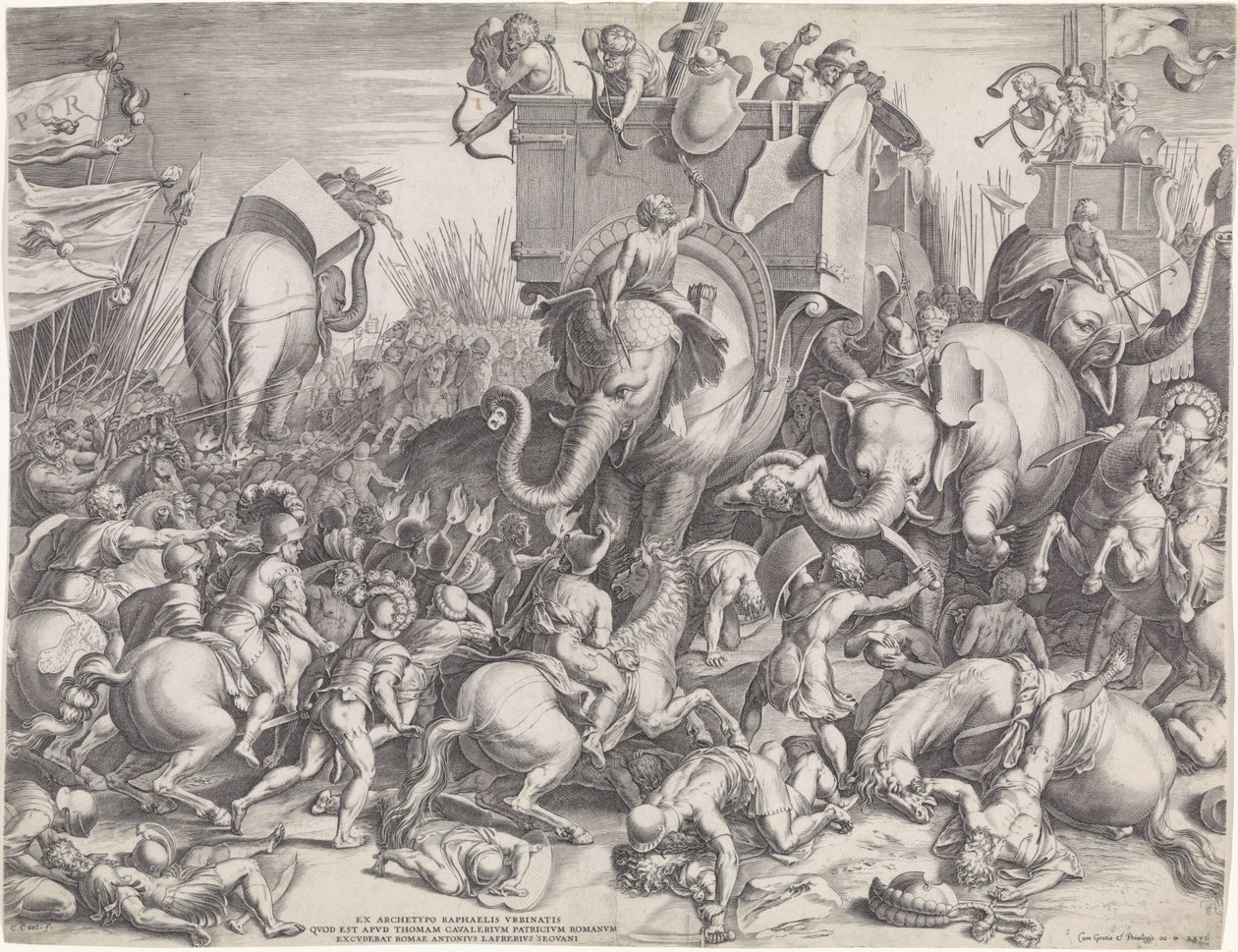 Battaglia di Zama tra Scipione e Annibale da Cornelis Cort