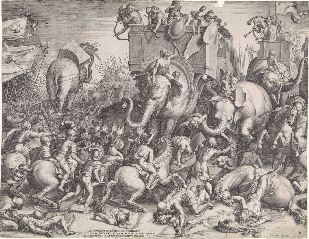 Battaglia di Zama tra Scipione e Annibale da Cornelis Cort