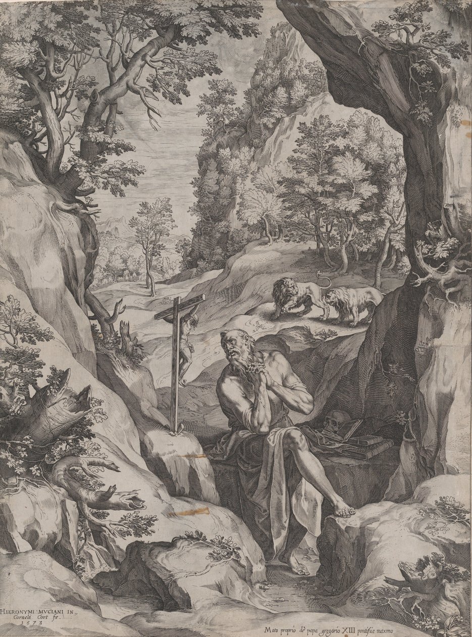 San Girolamo penitente nel deserto, 1573 da Cornelis Cort