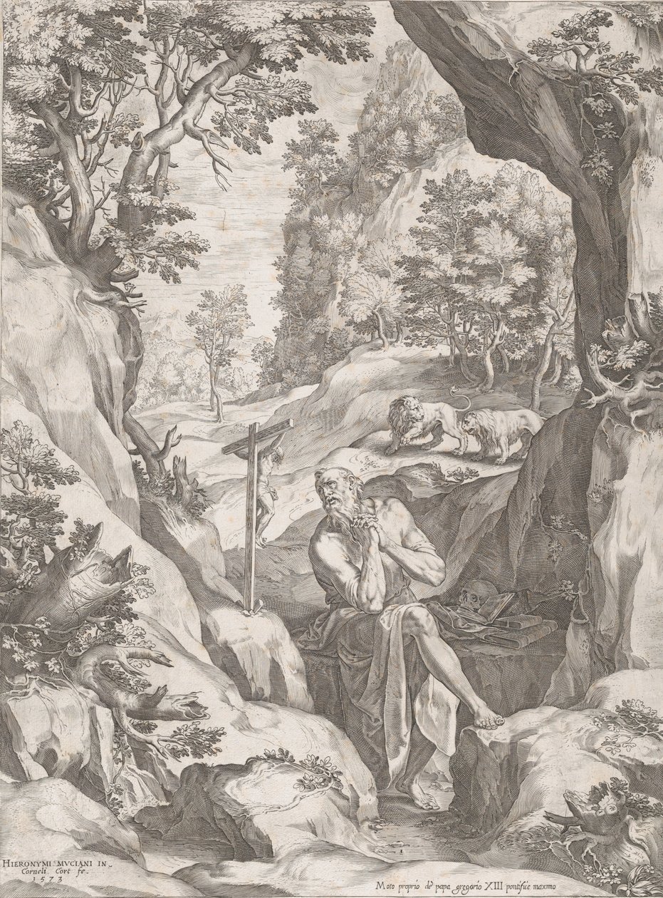 San Girolamo penitente nel deserto, 1573 da Cornelis Cort