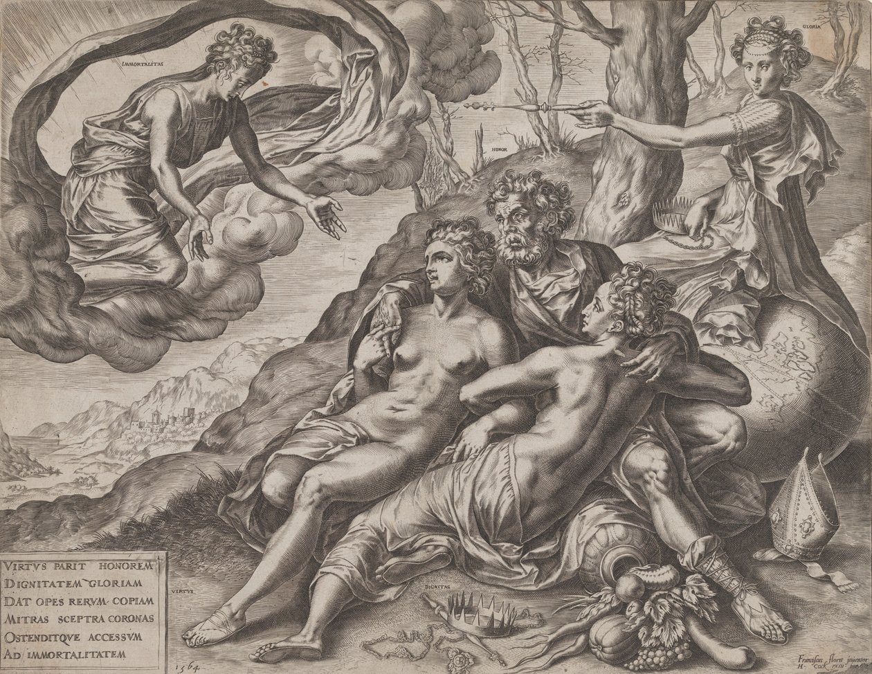 Le ricompense immortali della virtù, 1564 da Cornelis Cort