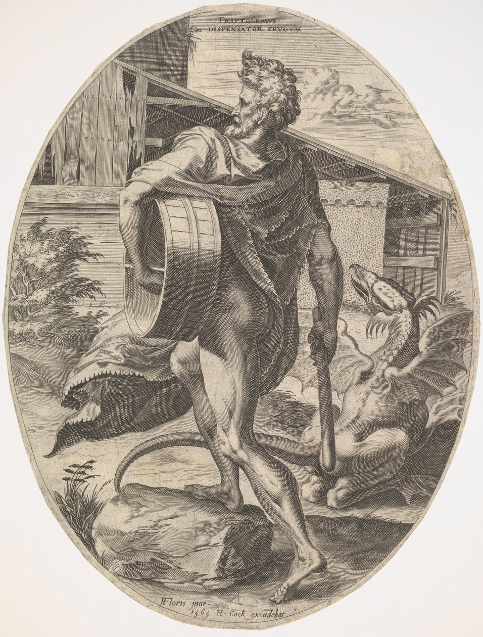Triptolemo da Gli Dei Rurali da Cornelis Cort