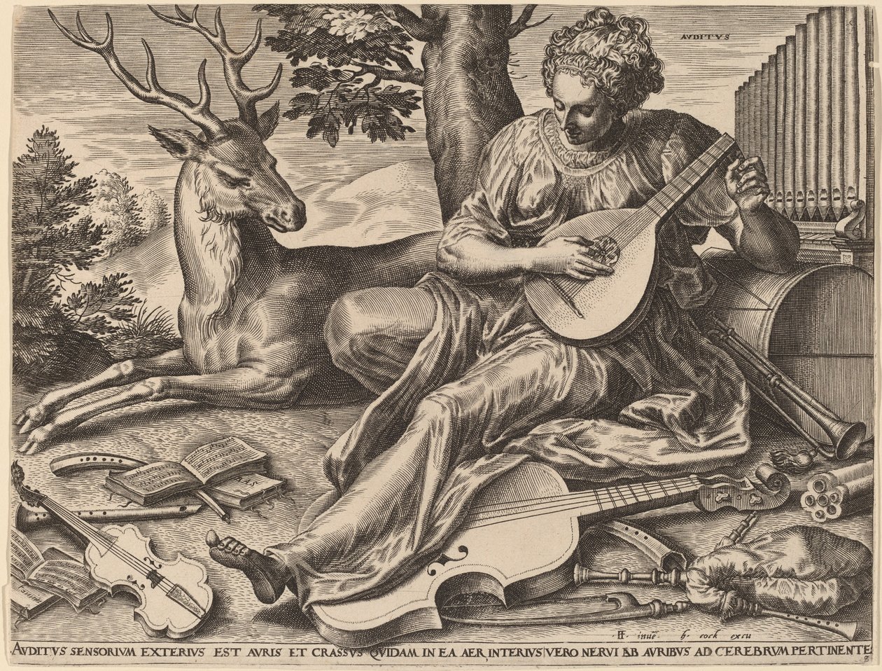 Udito da Cornelis Cort after Frans Floris I