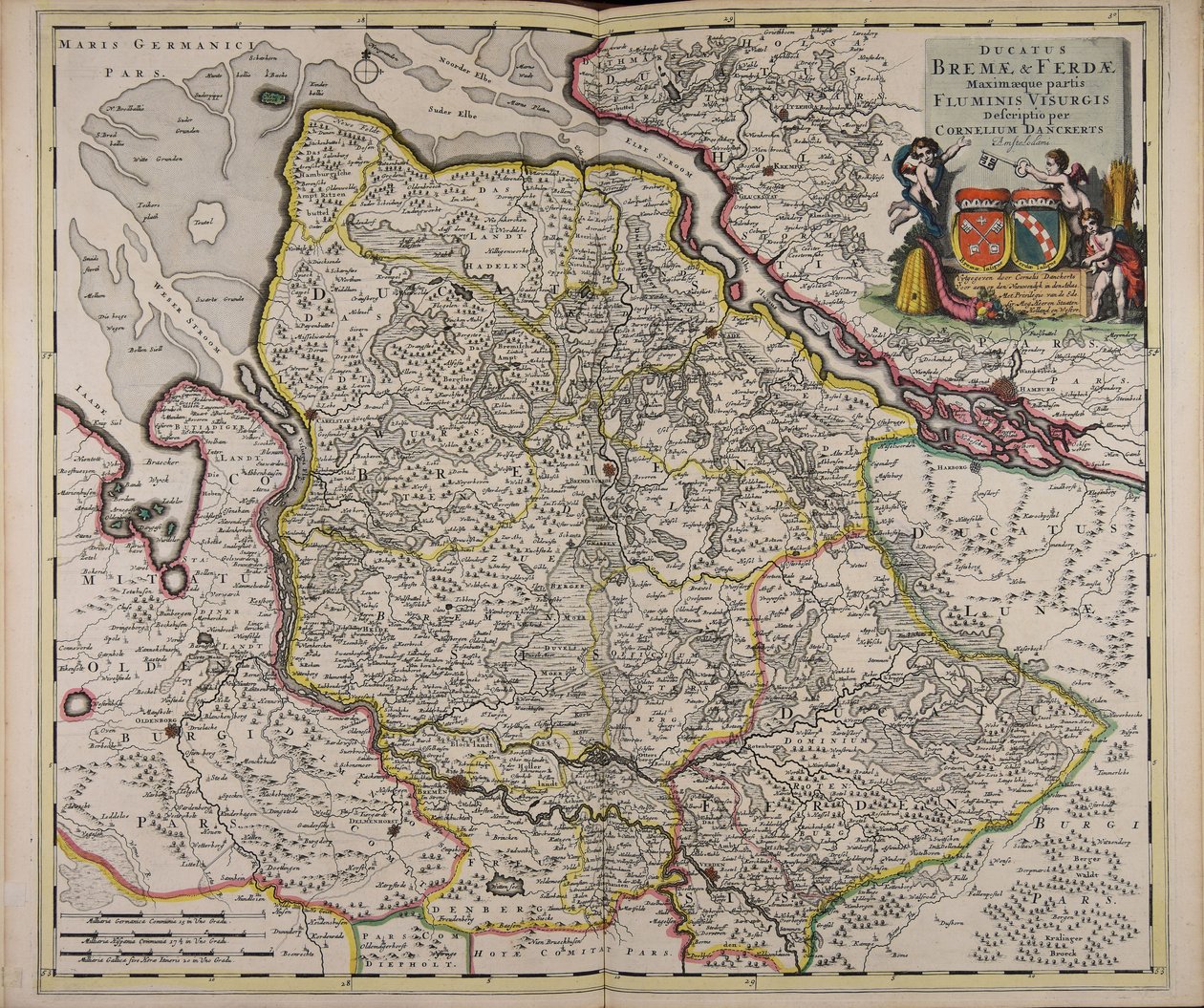 Ducatus Bremae amp; Ferdae maximaeque partis fluminis Visurgis descriptio da Cornelis Danckerts