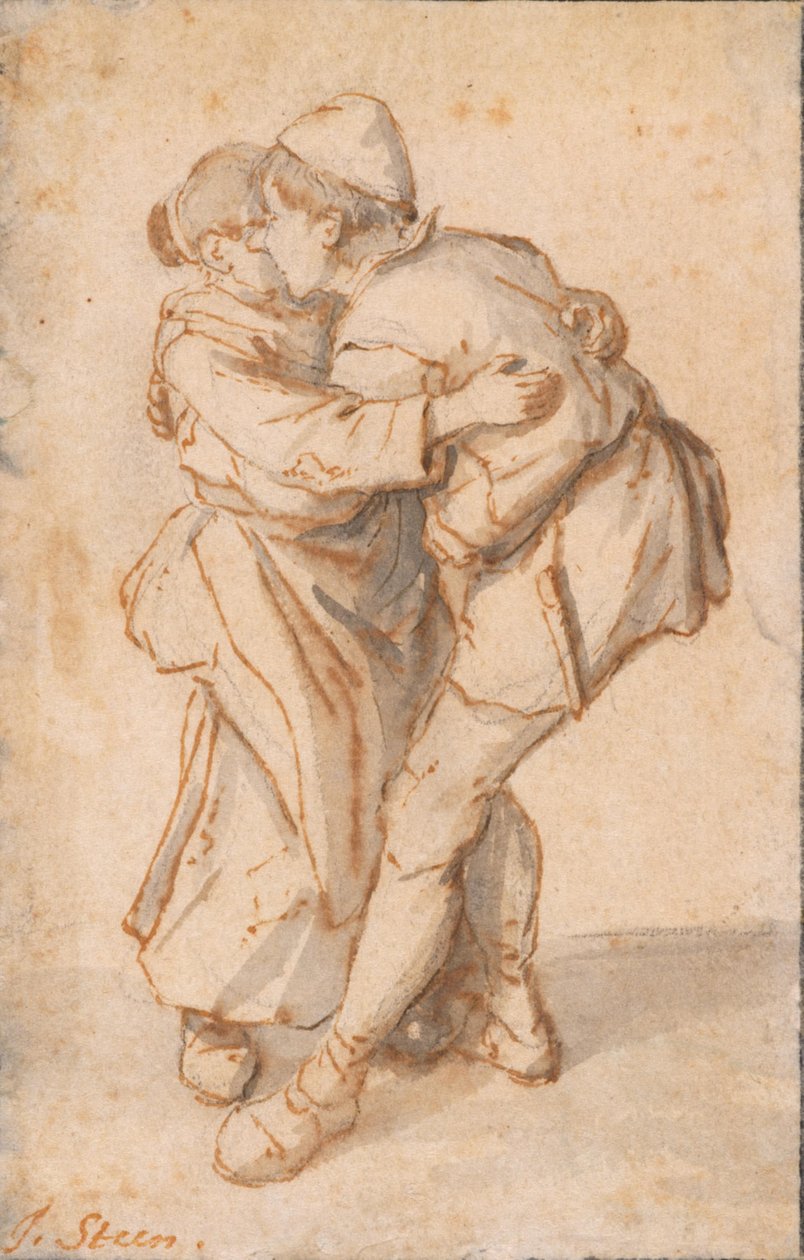 Una coppia di contadini danzante da Cornelis Dusart