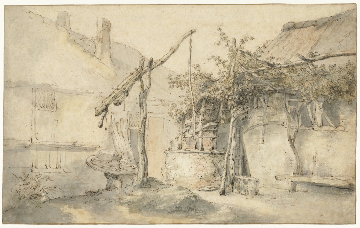 Fattoria con pozzo da Cornelis Dusart