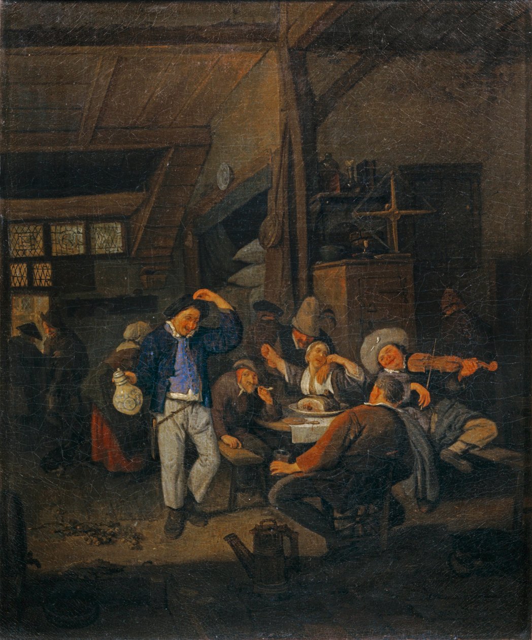 Interieur de cabaret: le danseur au pichet - Interno di una taverna: il ballerino con la brocca ... da Cornelis Dusart