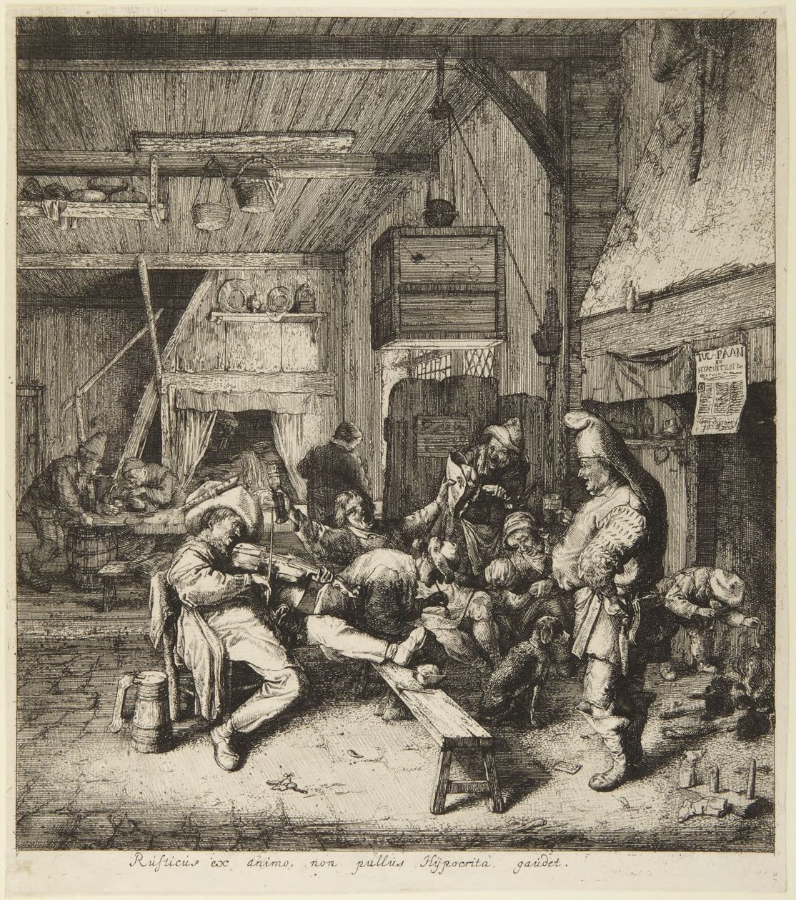 Suonatore di violino seduto da Cornelis Dusart