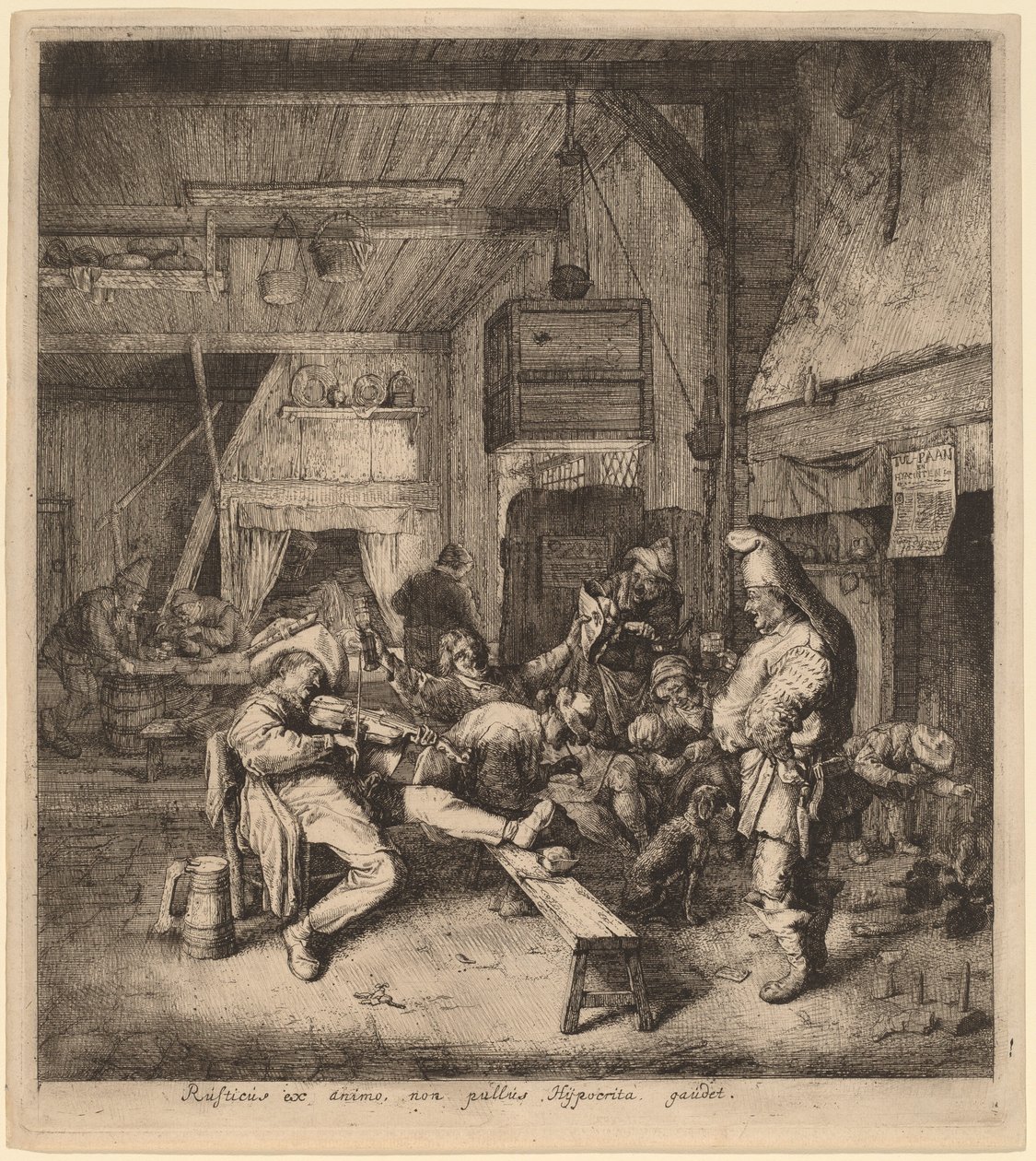 Violinista Seduto in una Taverna da Cornelis Dusart