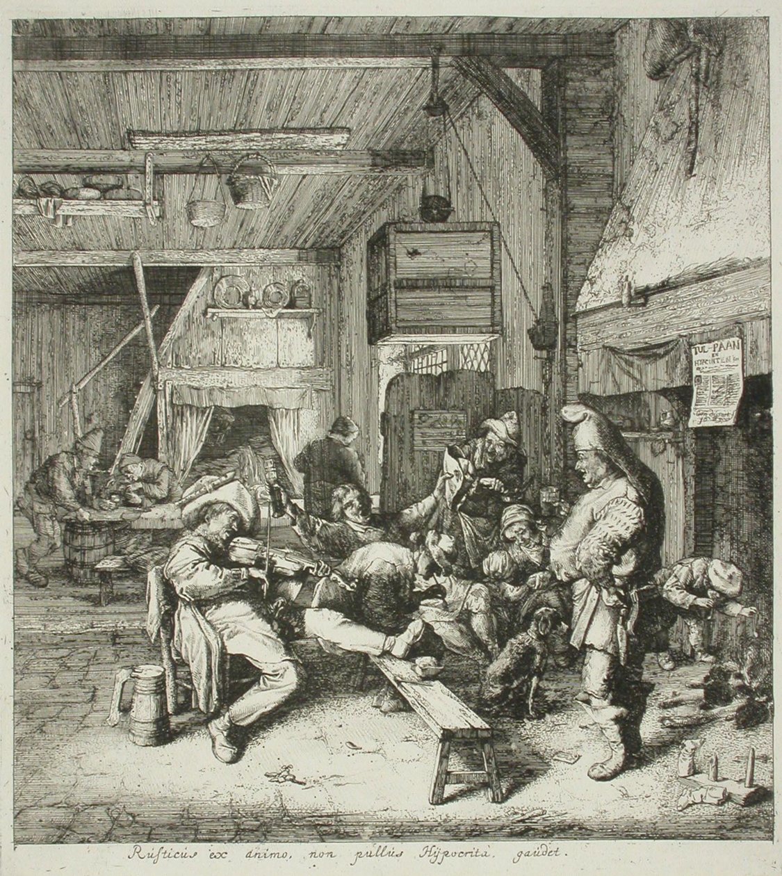 Suonatore di violino in una taverna da Cornelis Dusart