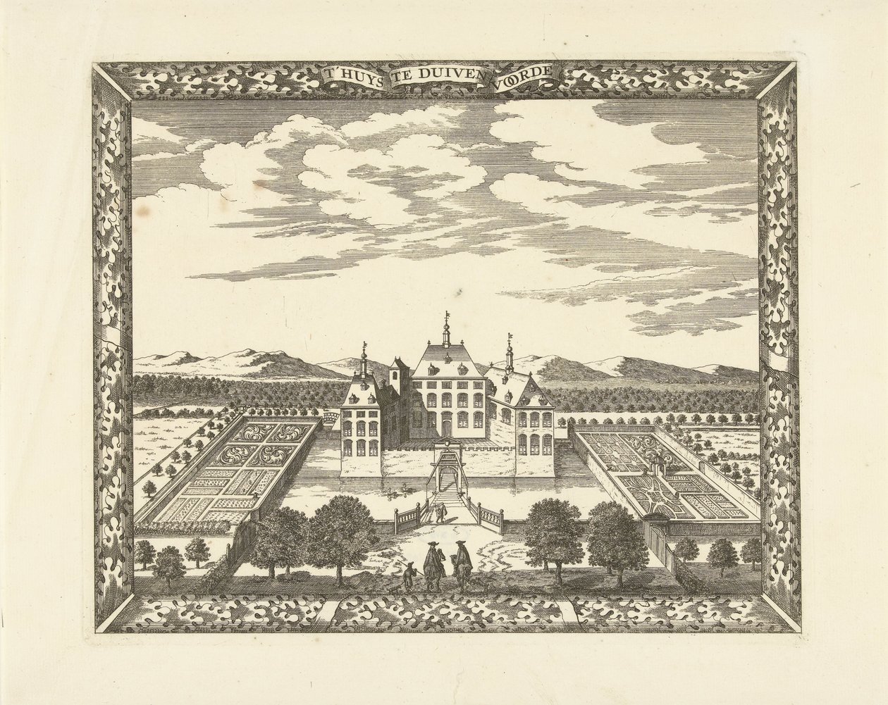 Veduta del Castello Duivenvoorde a Voorschoten da Cornelis Elandts