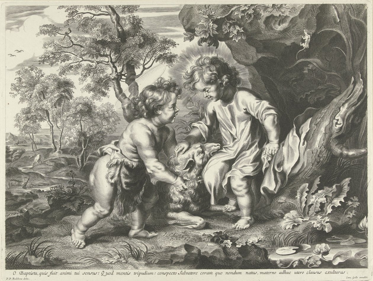 Giovanni Battista e Cristo da bambini da Cornelis Galle (I) (possibly)