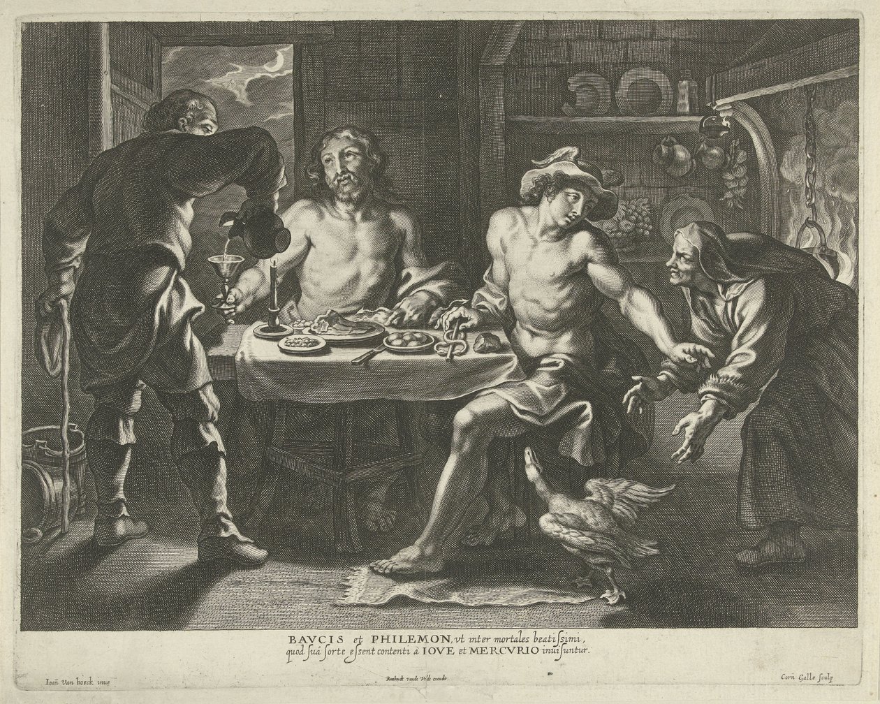 Giove e Mercurio nella casa di Filemone e Bauci da Cornelis Galle (I)