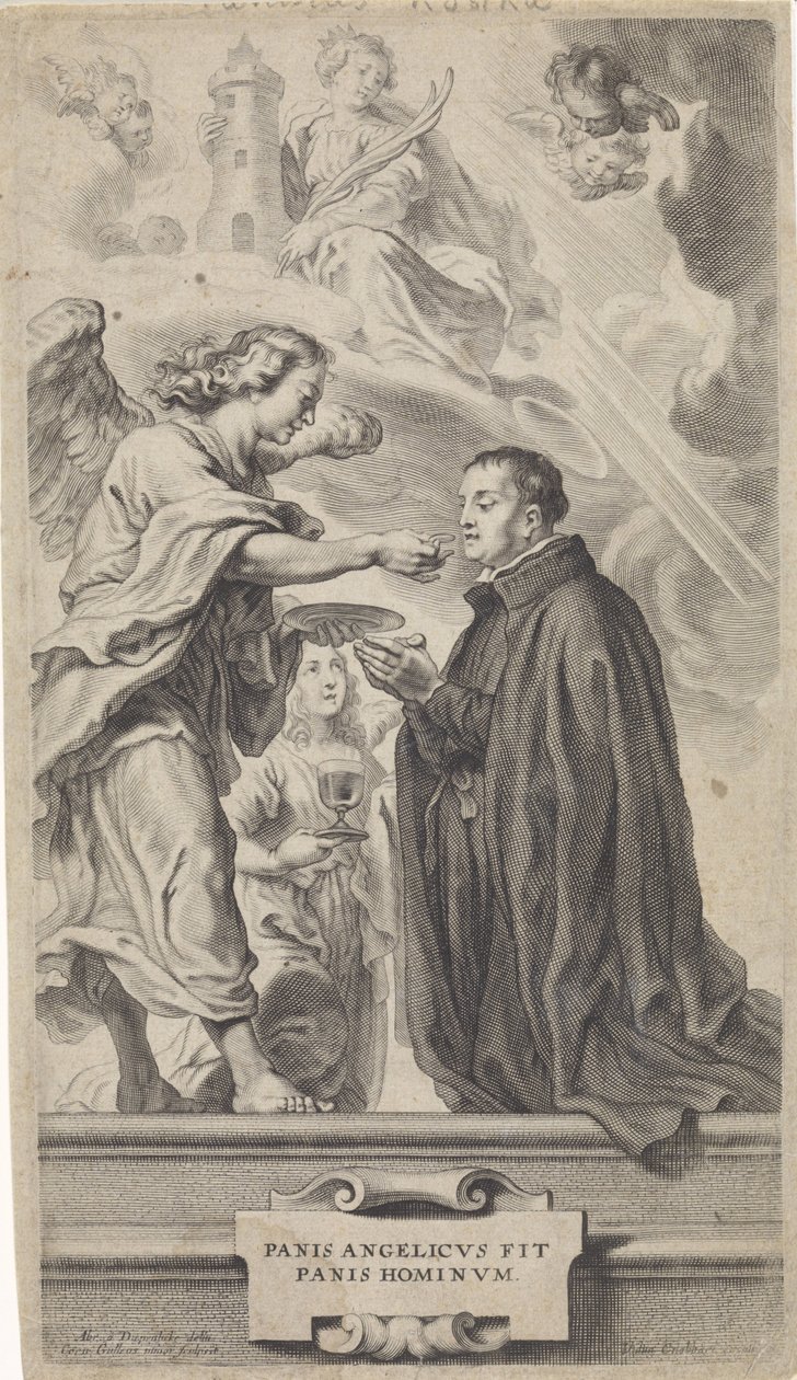 Comunione di San Stanislao Kostka (?) con un angelo da Cornelis Galle (II)