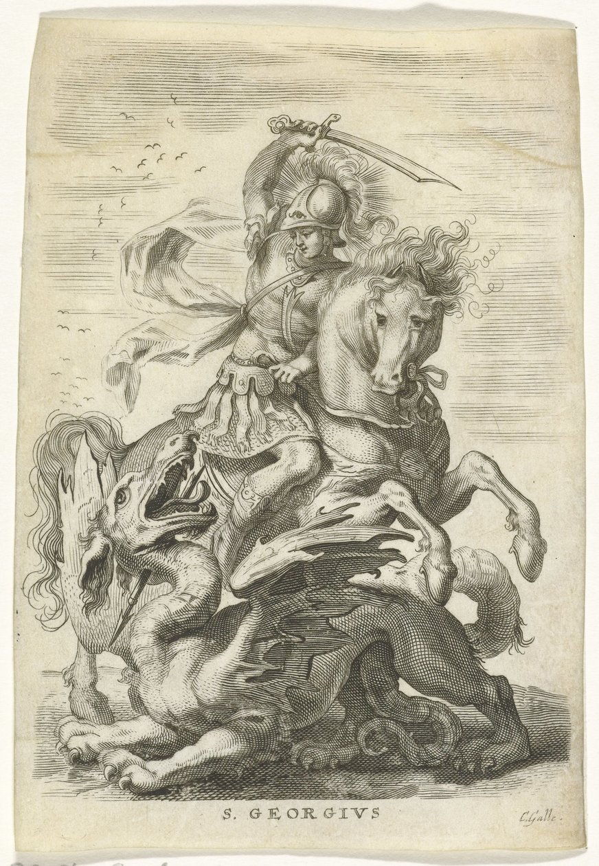 San Giorgio combatte il drago da Cornelis Galle (II)