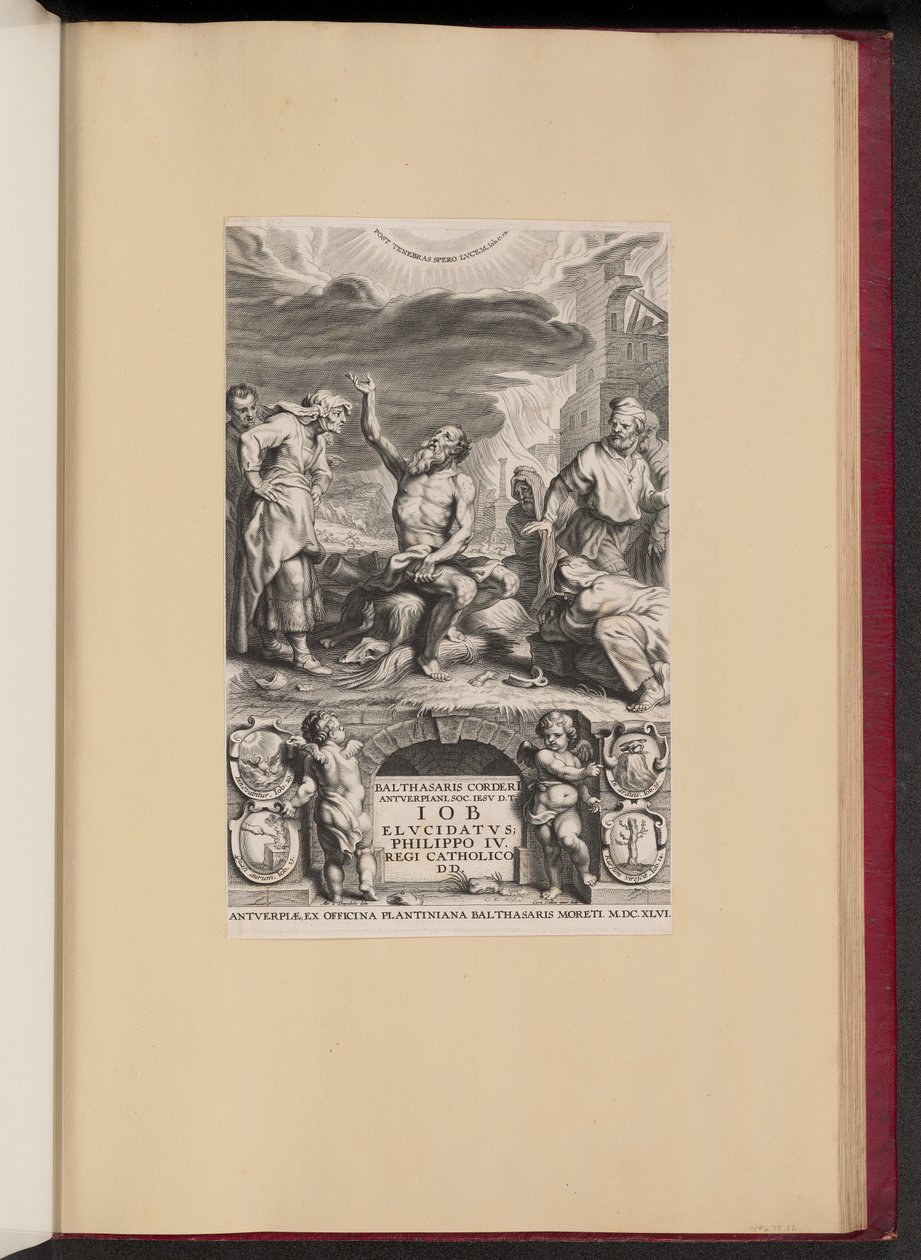 Pagina del Titolo per Balthasar Cordier, Iob Elvcidatvs da Cornelis Galle II after Abraham van Diepenbeeck