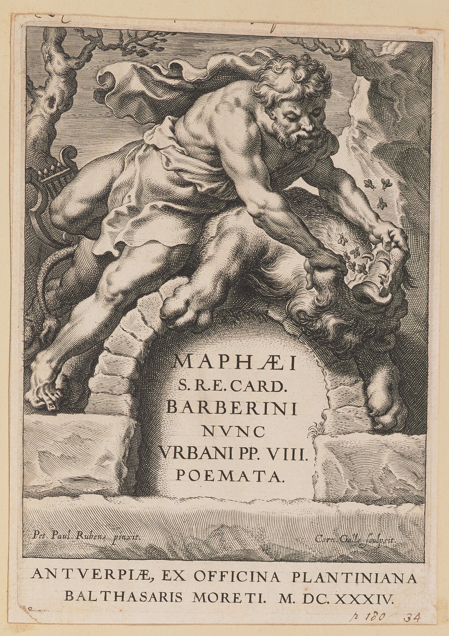 Pagina del titolo per Maffeo Barbarini, Poemata da Cornelis Galle I after Sir Peter Paul Rubens