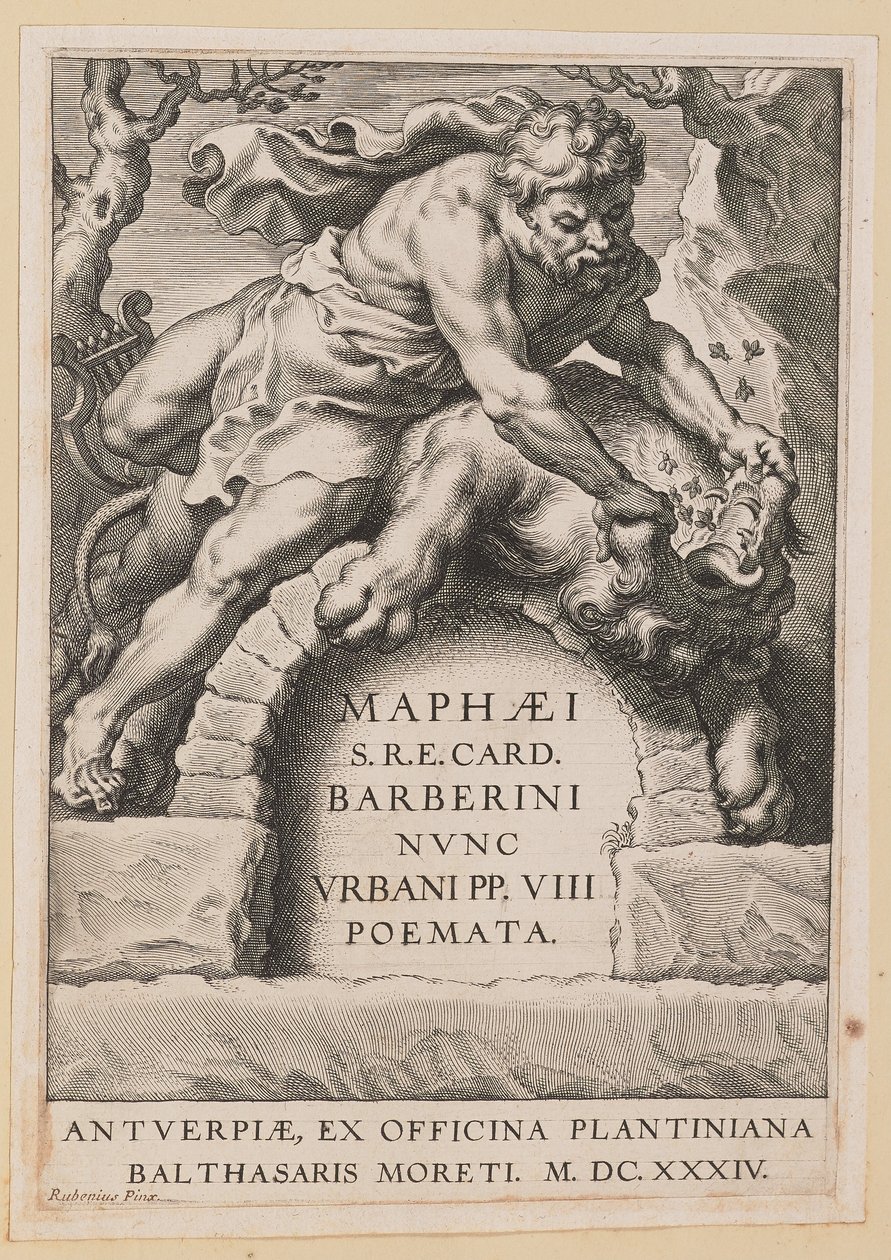 Pagina del titolo per Maffeo Barbarini, Poemata da Cornelis Galle I after Sir Peter Paul Rubens
