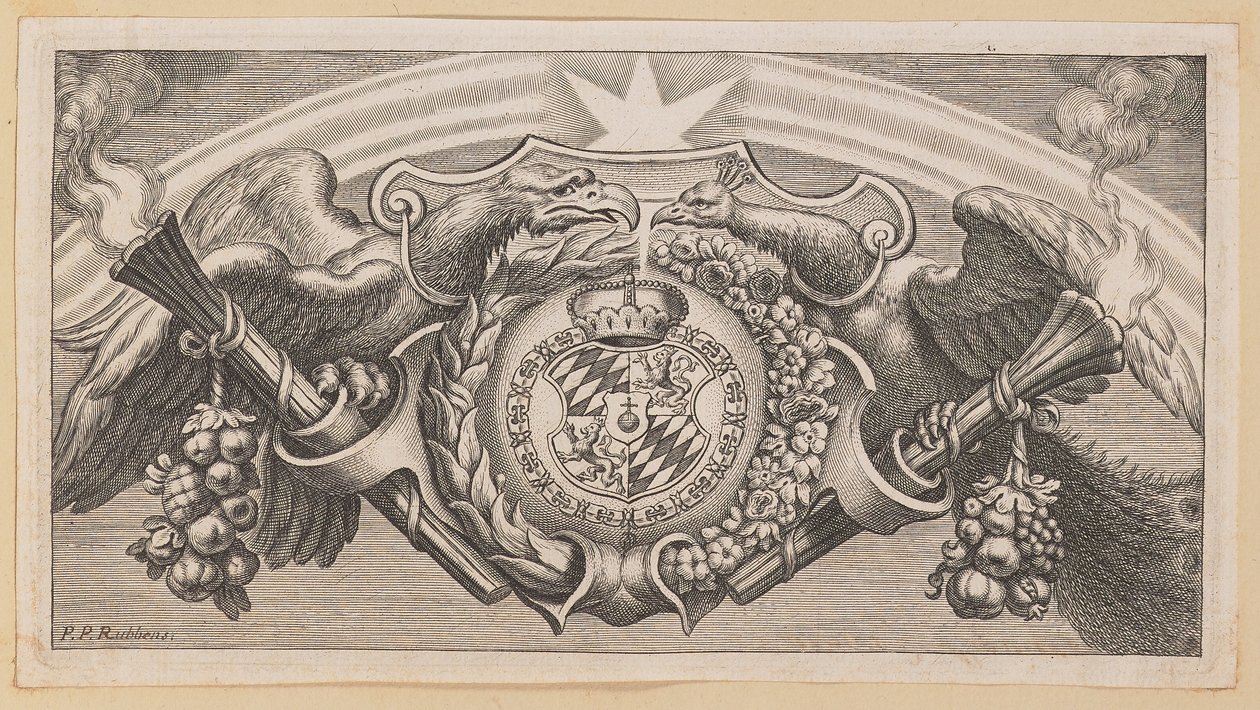 Vignetta per la pagina del titolo di Balthasar Cordier, Catena Patrum Graecorum in Sanctum Ioannem da Cornelis Galle I after Sir Peter Paul Rubens