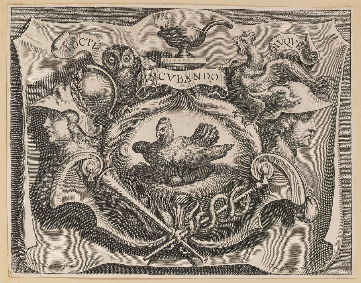 Vignetta per la pagina del titolo di Martinus Bonacina, Opera Omnia da Cornelis Galle I after Sir Peter Paul Rubens
