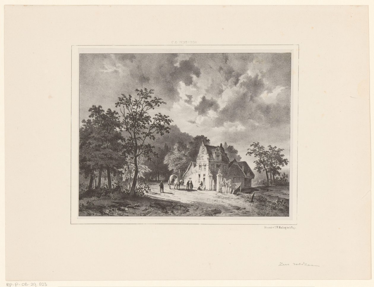Casa nel paesaggio da Cornelis Gerrit Verburgh