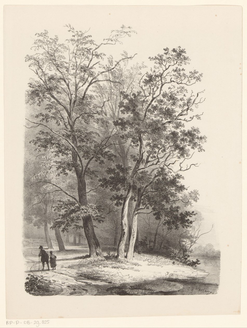 Due figure che passeggiano in un bosco da Cornelis Gerrit Verburgh