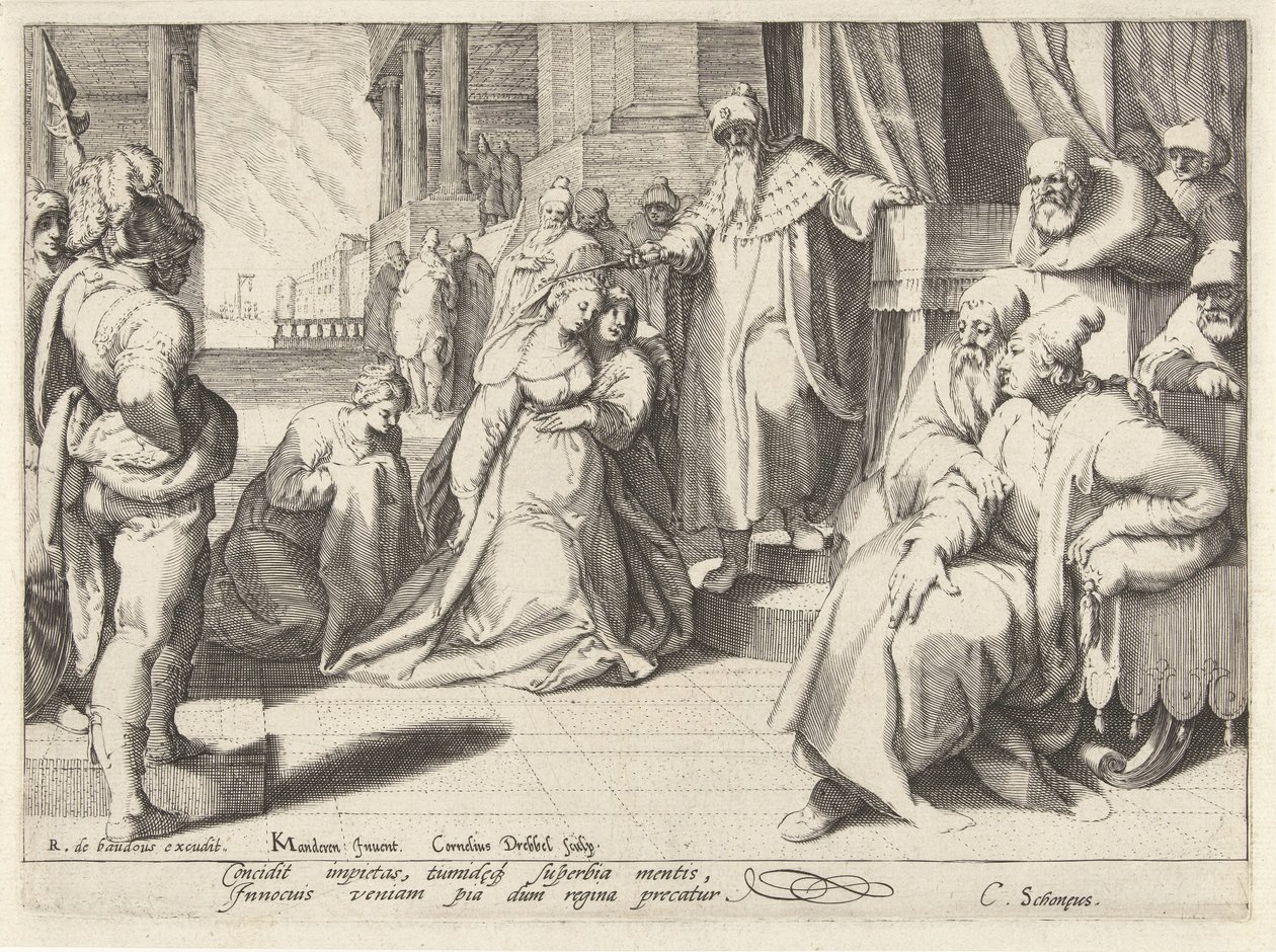 Ester davanti ad Assuero da Cornelis Jacobsz. Drebbel